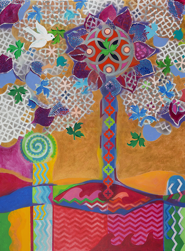 Tree of Life: Eden, mixed media on canvas 48" x 36" 2015